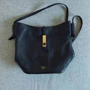 Black Pebbled Soft Leather Satchel Crossbody Purse Vince Camuto